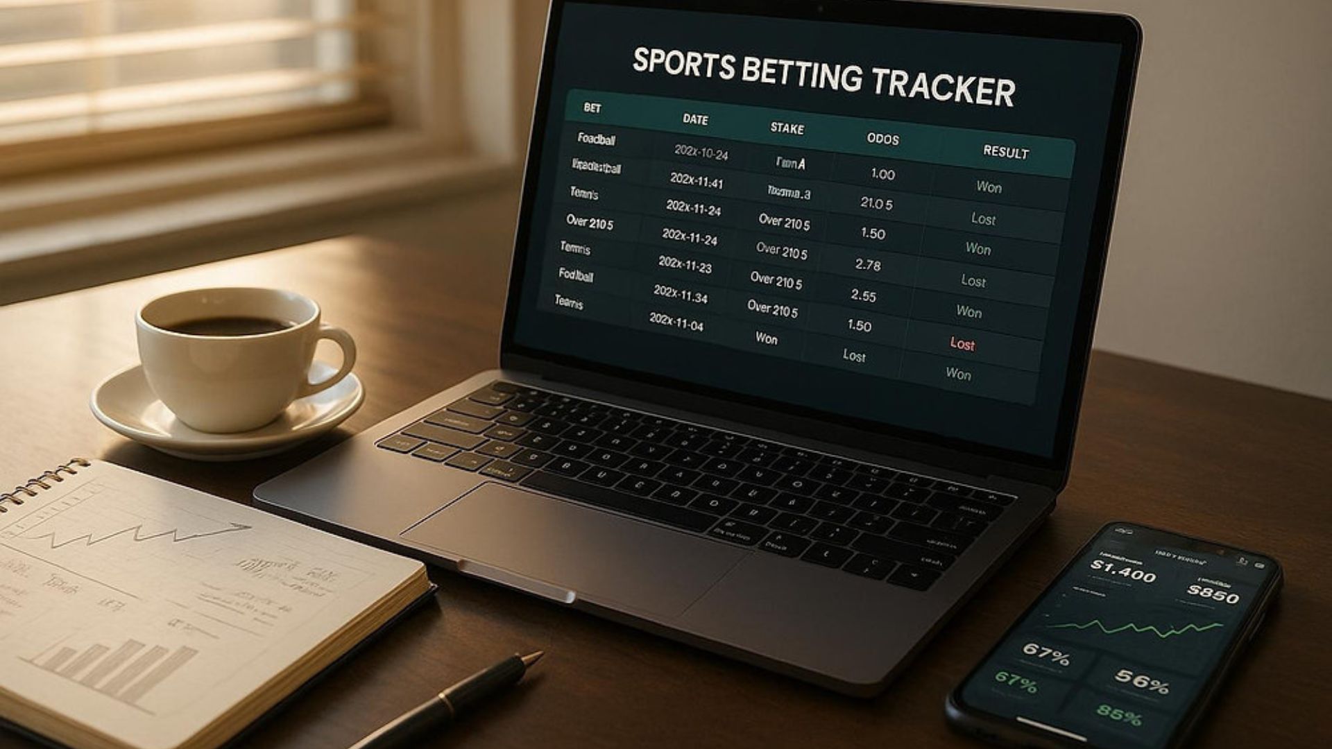 Tracking bets on mobile apps